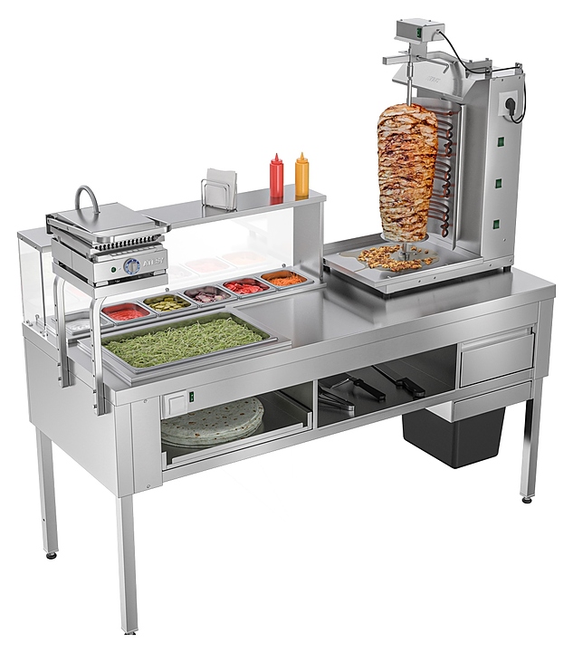 Станция для приготовления шаурмы с доставкой из Китая в Россию