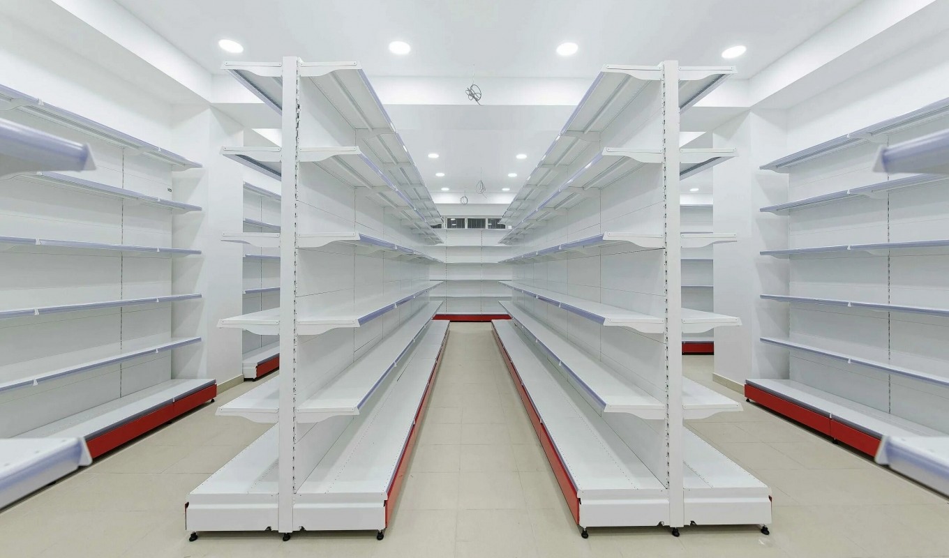 Торговые стеллажи для магазина металлические с доставкой из Китая в Россию