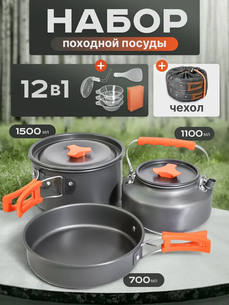 Набор посуды туристический походный для пикника из Китая в Россию